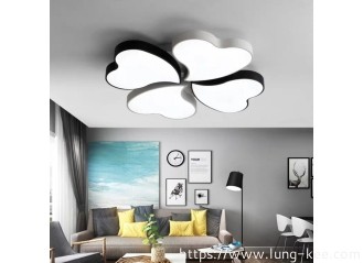 LED吸頂燈黑白花型時尚簡約客廳燈溫馨創意臥室燈飾餐廳辦公燈具