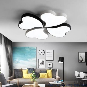 LED吸頂燈黑白花型時尚簡約客廳燈溫馨創意臥室燈飾餐廳辦公燈具