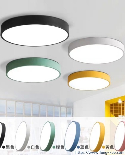 吸頂燈led超薄馬卡龍圓形臥室燈方形簡約現代客廳過道走廊入戶燈