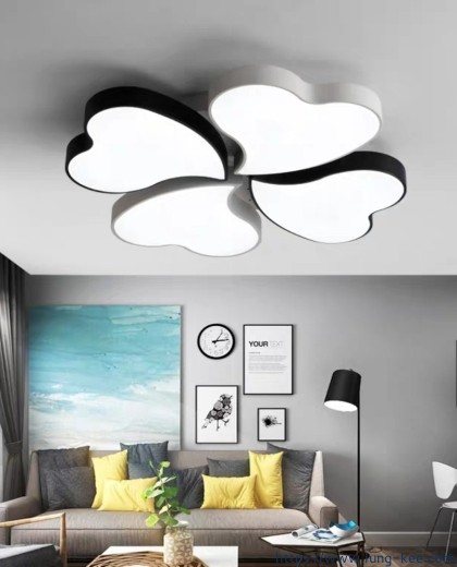 LED吸頂燈黑白花型時尚簡約客廳燈溫馨創意臥室燈飾餐廳辦公燈具